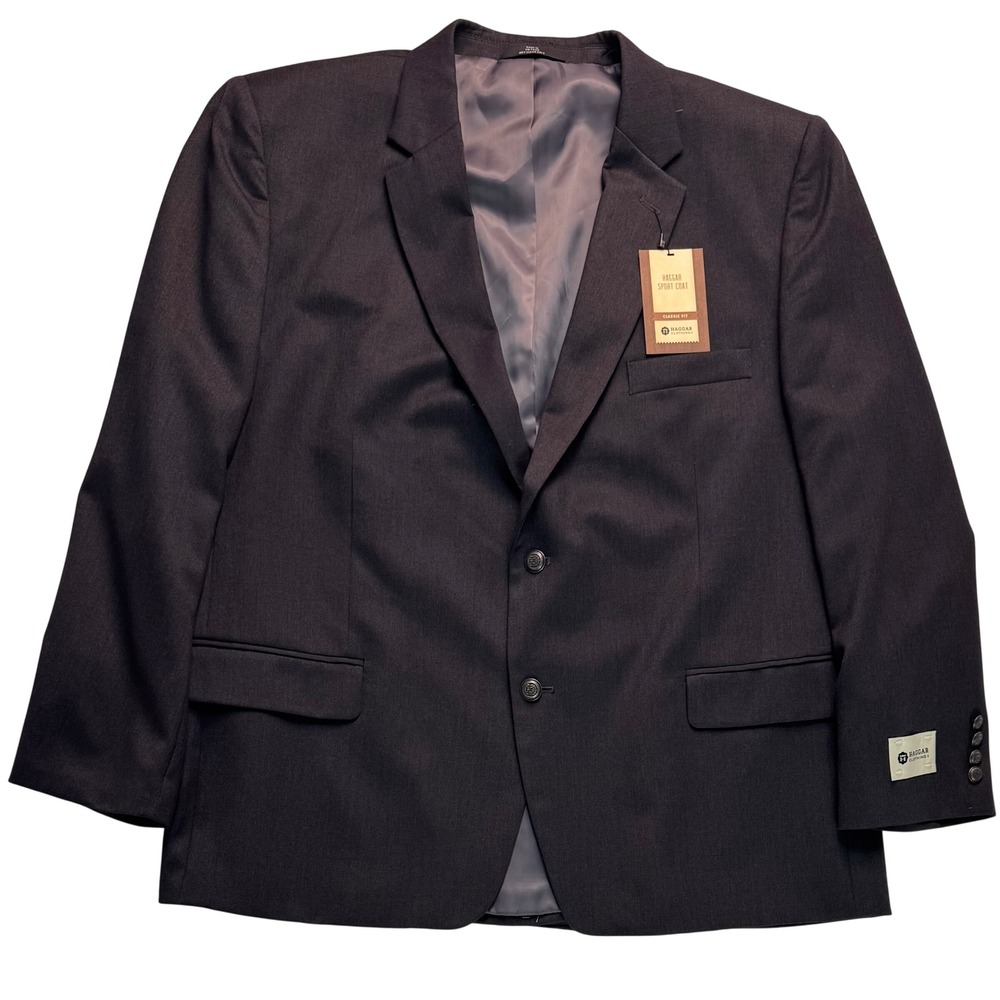 Haggar Sport Coat Mens 50 Regular Classic Fit Charcoal Grey Blazer  NWT